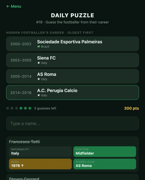 Daily Puzzle screen